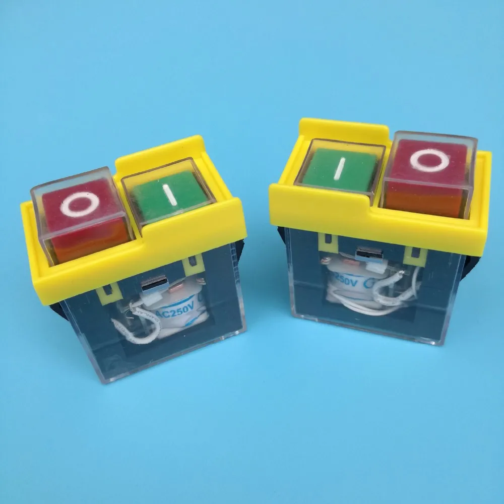 2Pcs KJD6 Electromagnetic Push Button Switch ON OFF Control Box for Drill Saw Cutter Machines AC250V 6(4)A | Обустройство дома