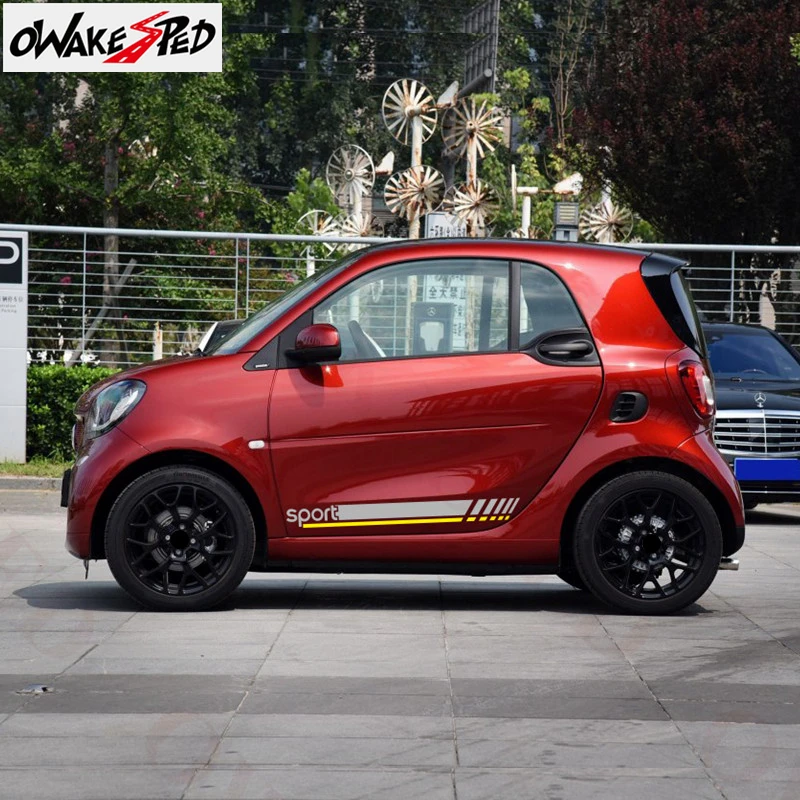 Спортивные полосы автомобиля Наклейка для Mercedes-Benz Smart Fortwo W453 W451 двери обе стороны наклейка s город авто аксессуары