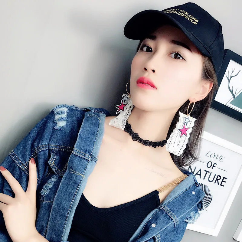 Белые фланелевые серьги-подвески YOBEST в виде звезд кисточек цветов букв