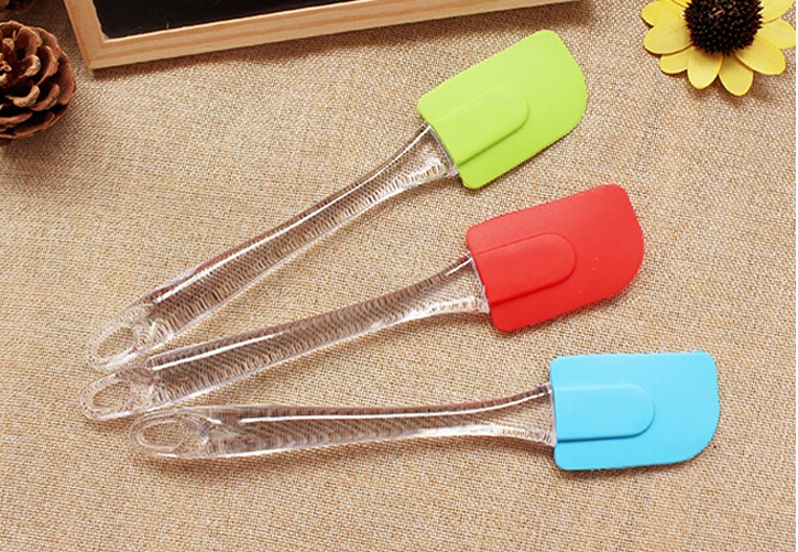 Силиконовый скребок для муки/сливочного шпателя с прозрачной ручкой 1 шт.