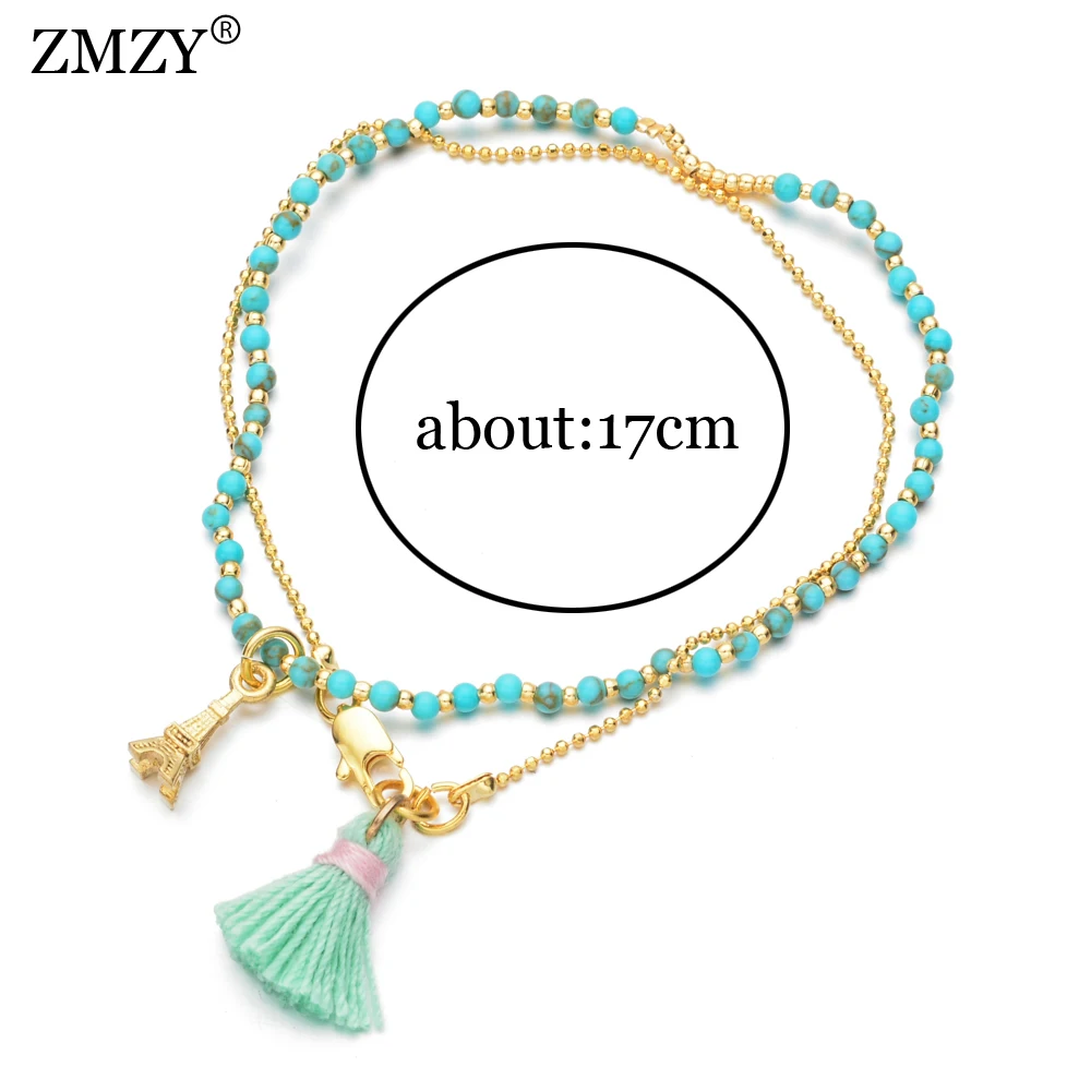 ZMZY тонкий браслет из натурального камня ювелирные изделия Золотая башня