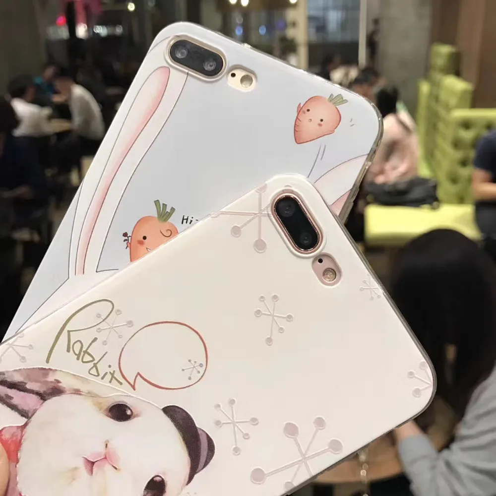 For Apple iPhone 6 6s 7 plus Case Creative Cartoon rabbit pig Soft silicone Ultra thin Phone cover back Capa | Мобильные телефоны и