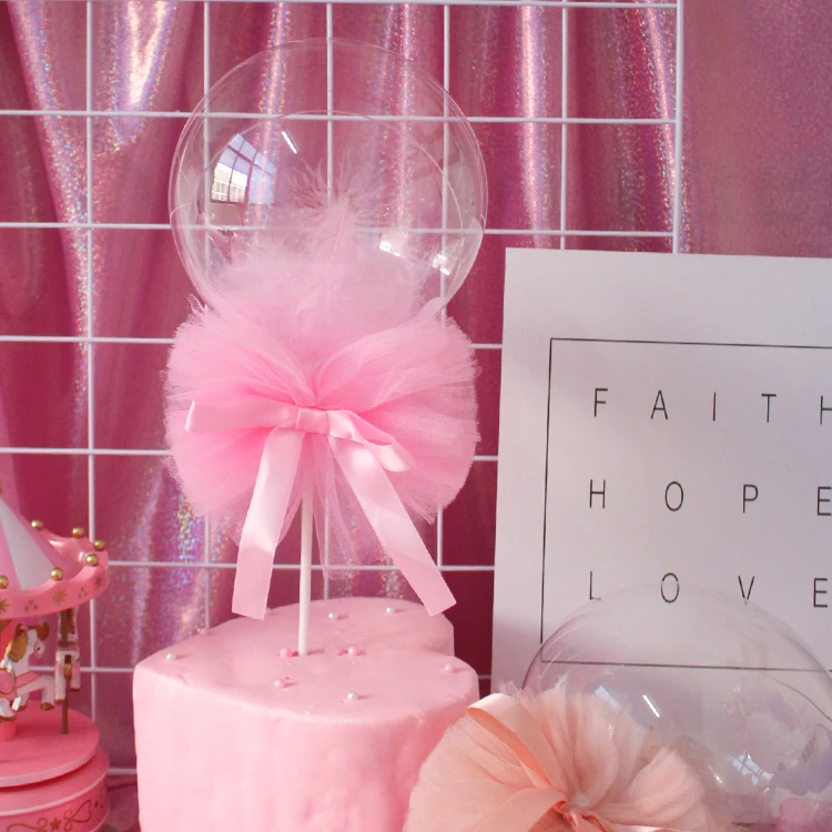 5 дюймов волнистая Маленькая прозрачная шапочка для воздушного шара пера торта