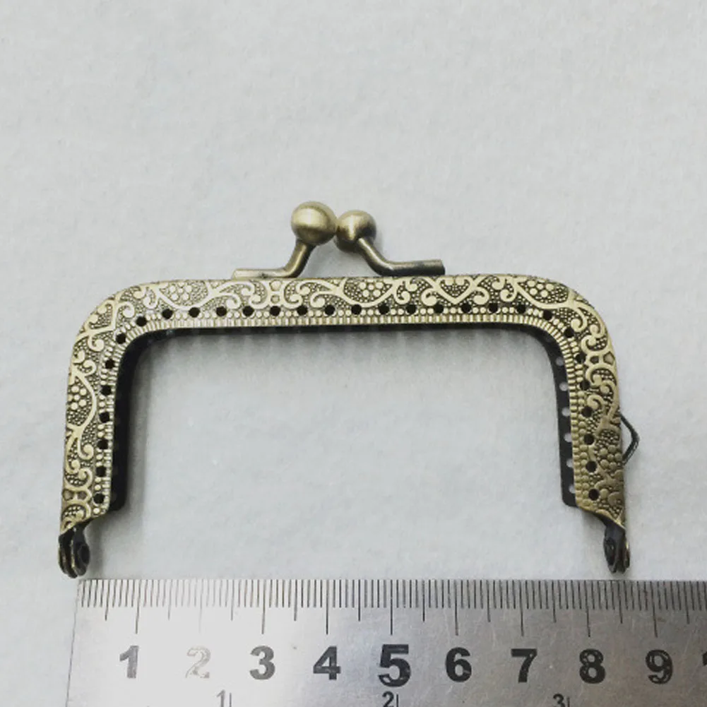 Бронзовая металлическая ручка с тиснением каркас для кошелька Kiss застежка сумка