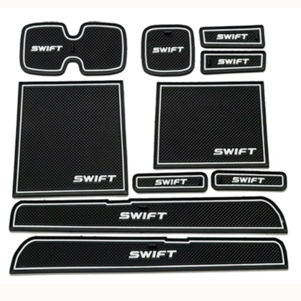 Новинка, подходит для Suzuki Swift 2005-, противоскользящий Автомобильный Дверной слот, резиновый латексный паз, коврик, внутренняя чашка, подушка, автомобильный стиль, 10 шт - Название цвета: white