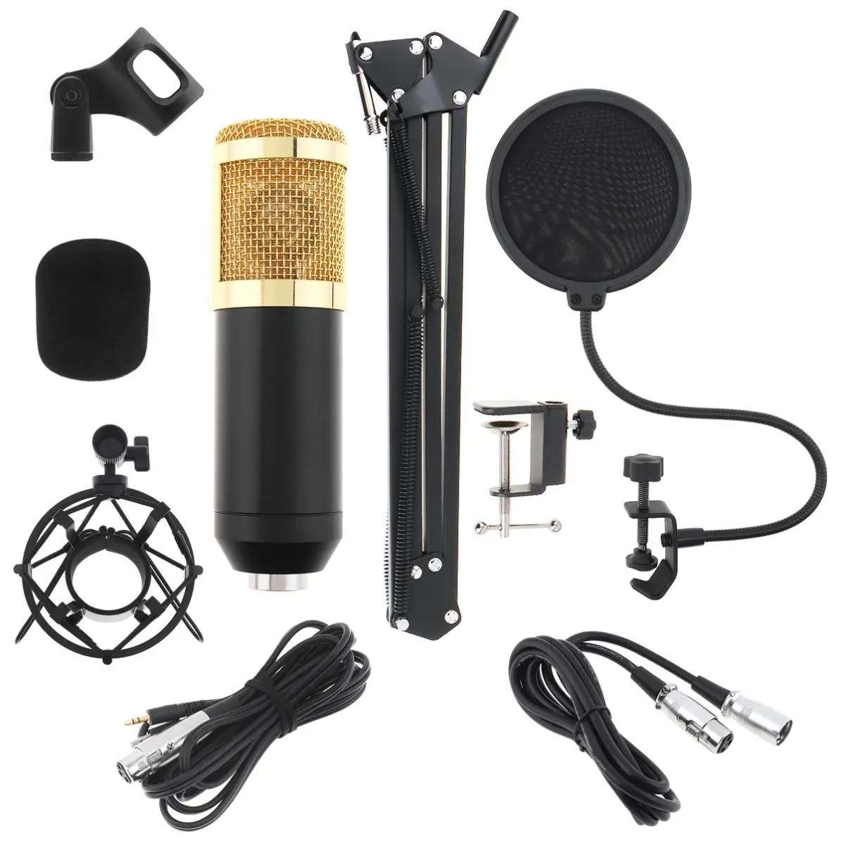 BM 800 Karaoke Professional Wired Condenser Microphone with Stand Arm and Pop Filter for Computer / Studio Live | Электроника