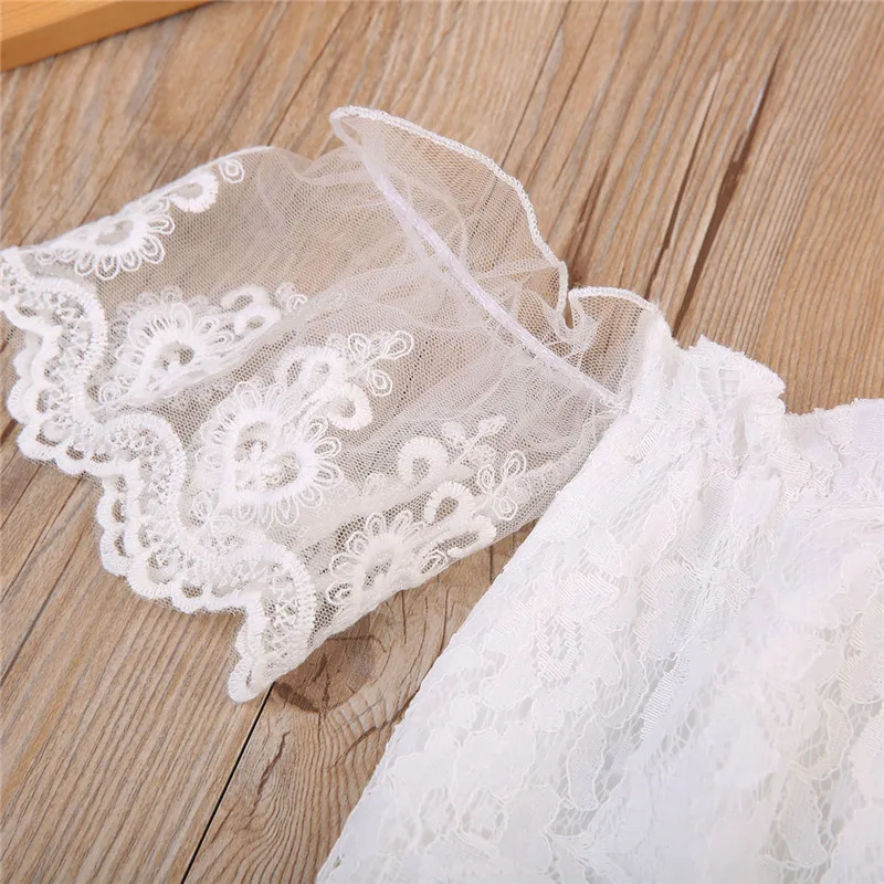 

Cute Infant Baby Girls Lace Off Shoulder Bodysuit Outfits Set Clothes Newborn Girls Hollow Out Floral Bodysuit Clothes New 0-24M
