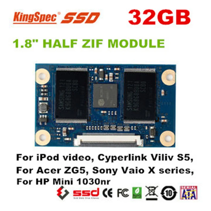 KSM ZIF.6 032MS Kingspec 1 8 дюймов ZIF IDE модуль hd SSD 32 ГБ твердотельный накопитель для ноутбука