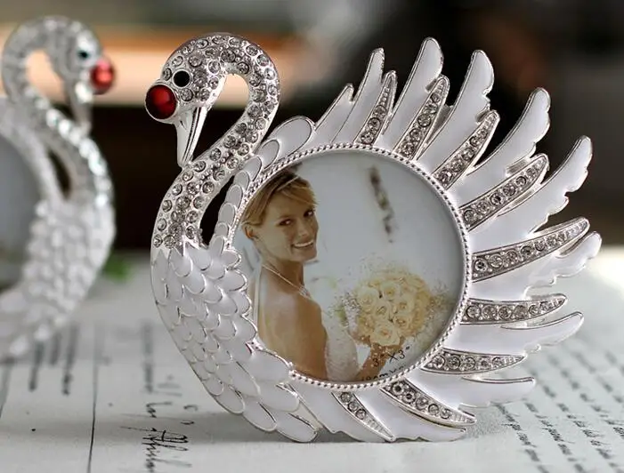 Белая фоторамка в виде лебедя детская алмазная подарки домашний декор на день