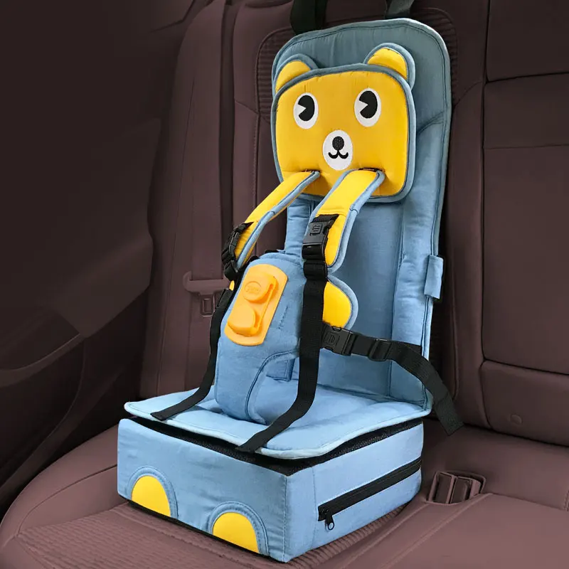 Blue seat Мягкий хлопок с усилителем и высокой плотностью пластиковый ремень безопасности Адаптеры 5 точечный ремень безопасности портативный детский стул Детское сиденье - Цвет: Blue seat
