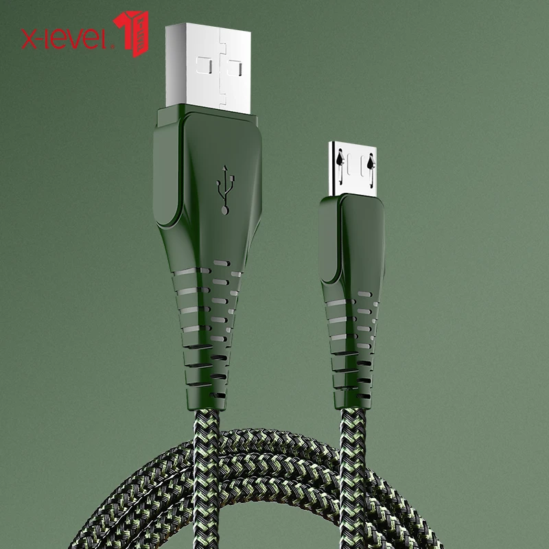 XLevel Micro USB кабель 2.0A нейлон Быстрая зарядка USB кабель для передачи данных для samsung Xiaomi LG планшет Android мобильный телефон usb зарядный шнур
