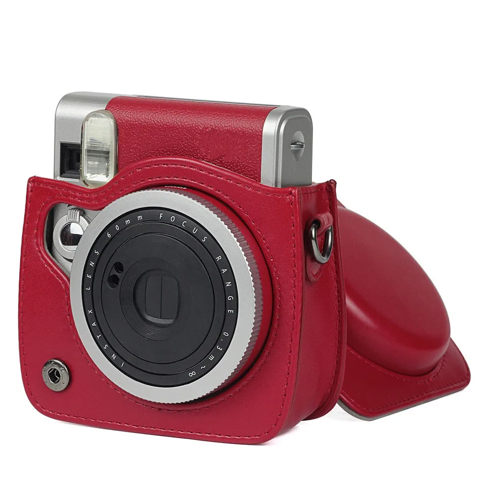 Чехол сумка из искусственной кожи с плечевым ремнем для Fujifilm Instax Mini 90 мгновенная
