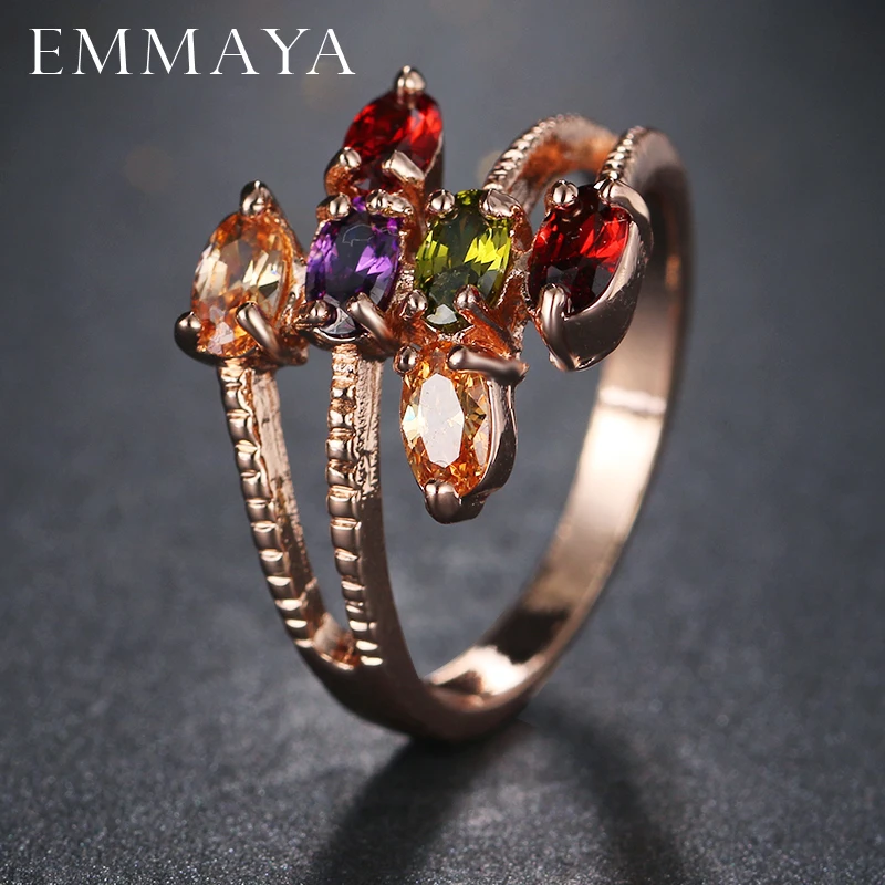 Новинка от бренда Emmaya кольца цвета розового золота с листьями для женщин кольцо