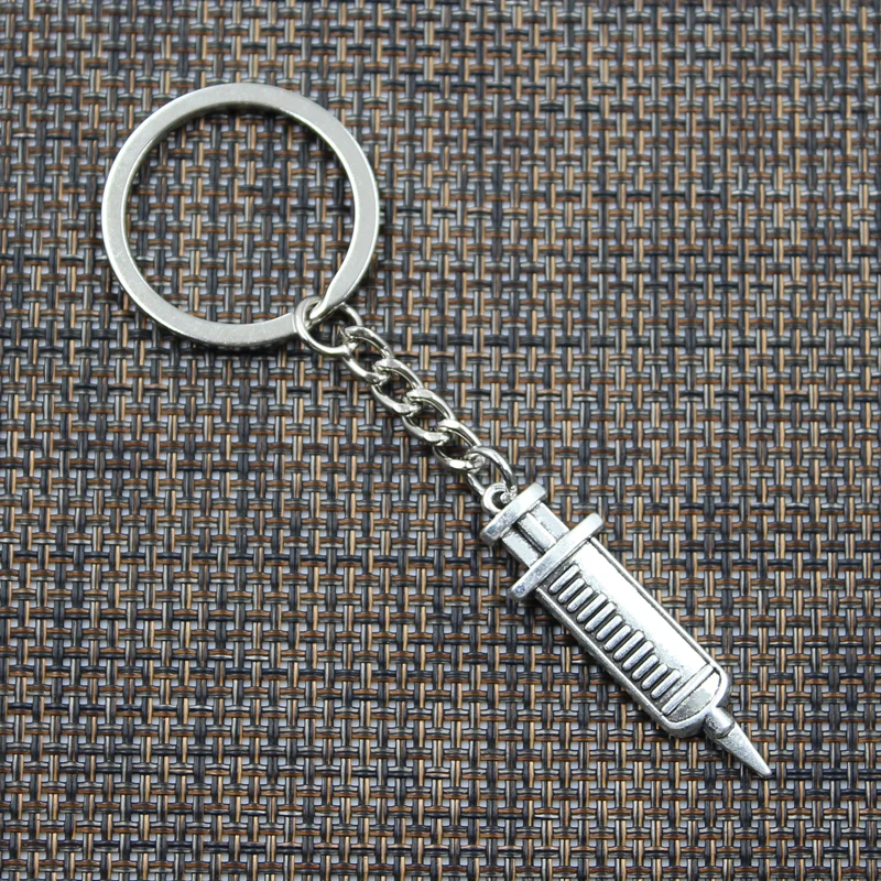 Fashion Keychain 43x13mm Doctor Syringe Pendants DIY Men Jewelry Car Key Chain Ring Holder Souvenir For Gift | Украшения и
