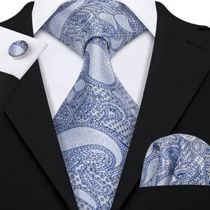 Новый Классический дизайнерский синий большой галстук с Пейсли 100% для костюма для мужчин Свадебный деловой галстук для жениха 8,5 см галстук для прямой поставки от Barry.Wang