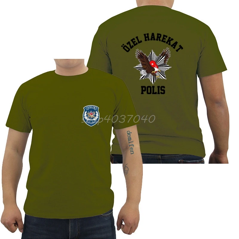 Модная черная футболка с коротким рукавом Новая Турецкая Polis Ozel Harekat Special Force