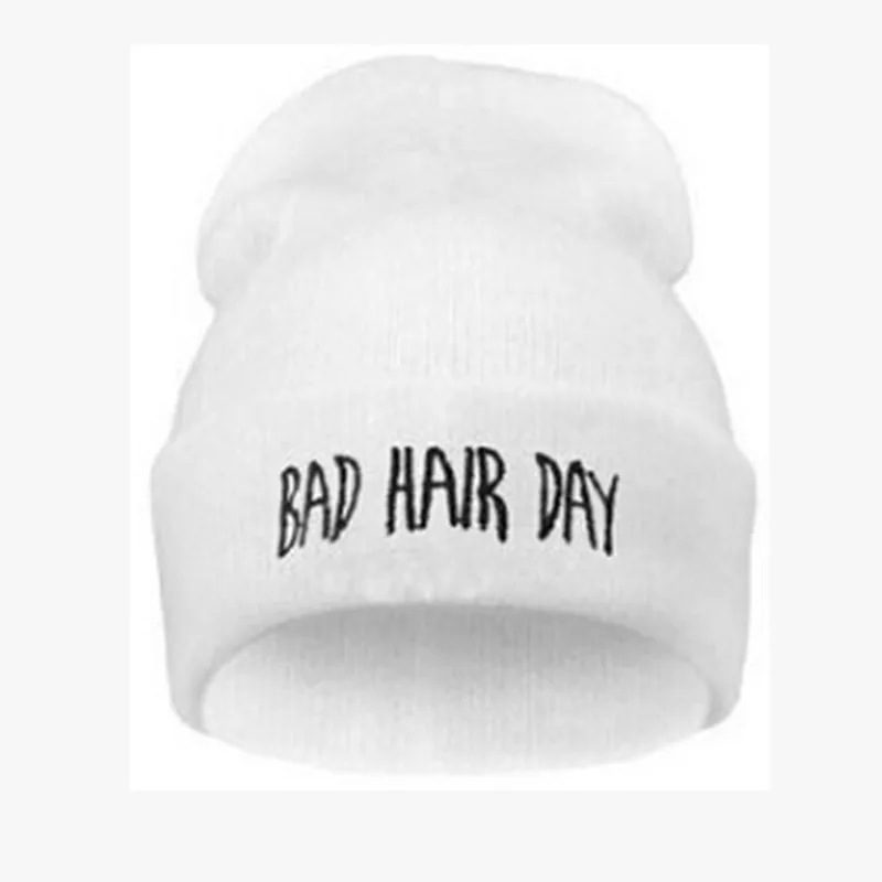 17 Шапочка Bad Hair Day Beanie шапка женский из смеси хлопка с буквенным принтом вязаная зимняя шапка хип-хоп шапки кепки s дешево - Цвет: 17