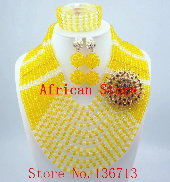 Новейшие африканские бусины набор ювелирных изделий нигерийские Свадебные 7