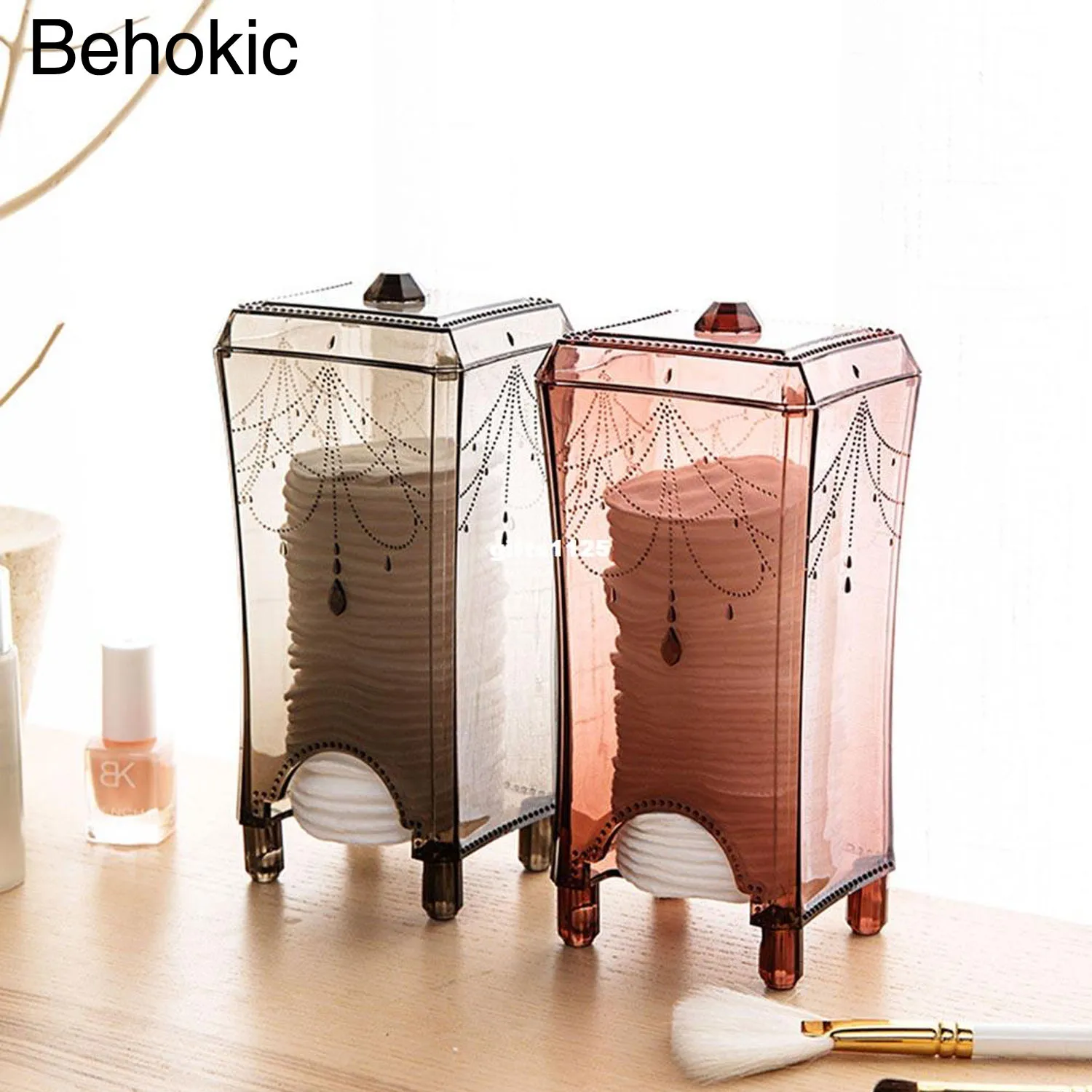 Behogar Классический прозрачный цвет акриловый для косметики макияж хлопок шаровой