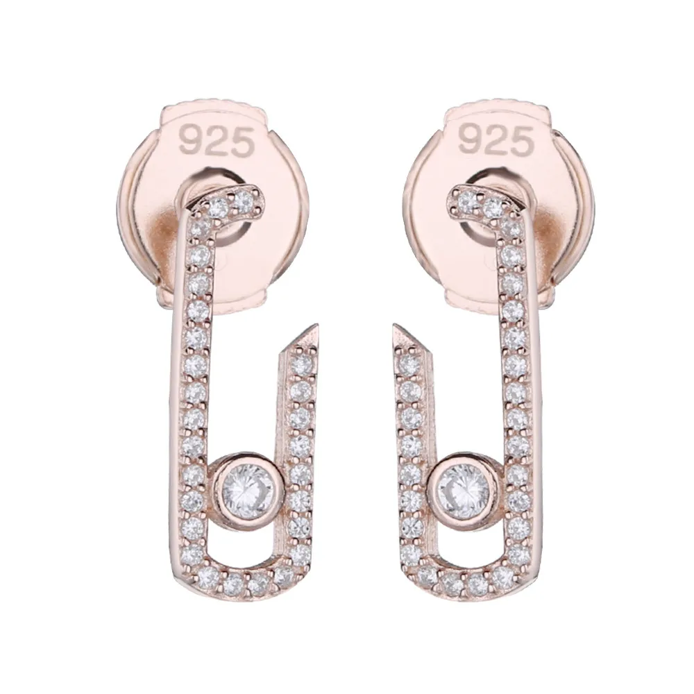 Rose Gold Ювелирные изделия из серебра 925 пробы, Винтажные серьги из чистого жемчуга с кристаллами и цирконием - Окраска металла: Rose Gold