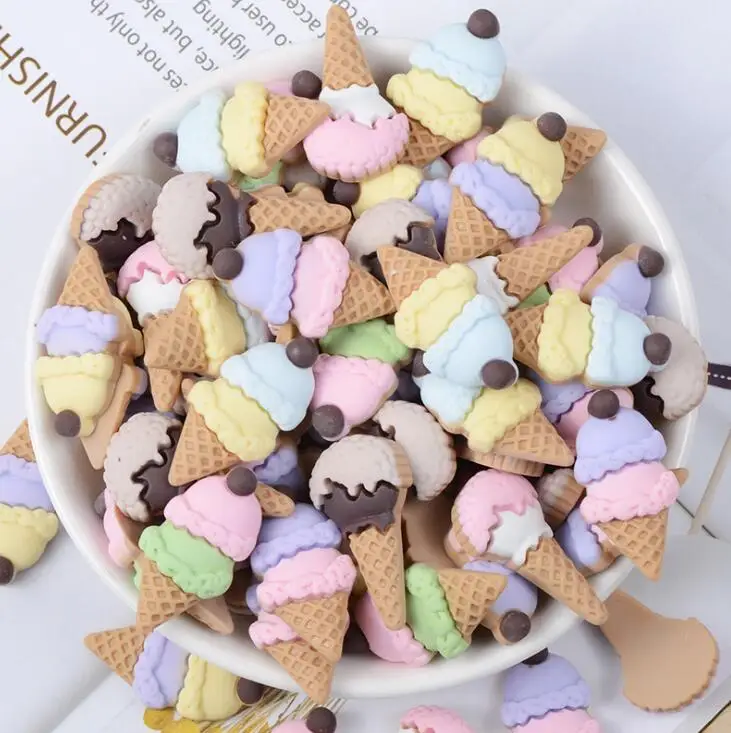 mix color Kawaii пищевая Смола Кабошон мультфильм Мороженое смолы кабошоны для скрапбукинга аксессуары DIY декоративное ремесло - Цвет: mix color