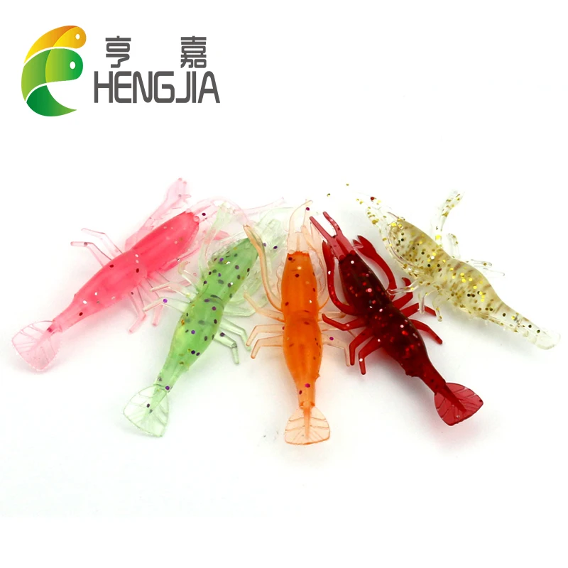 HENGJIA 10 шт. 8 см 3 6 г резиновая Мягкая приманка с запахом креветки искусственные