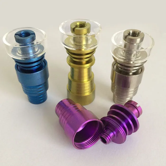 

Highly quality Colorful Domeless Titanium Nail With Colored Titanium Nails 10mm 14mm 19mm Female Male Joint Quartz Banger Nail