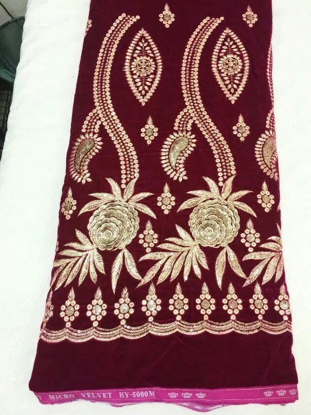 5 лет/pc модный ВИНО КРАСНОЕ ГЛАДКИЙ бархат кружевной ткани с мелкими блестками