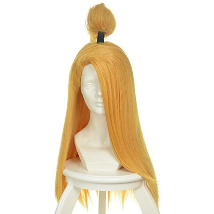 Аниме naruto; deidara 65 см длинные прямые золотисто-желтые термостойкие волосы косплей костюм парик+ трек+ парик шапка