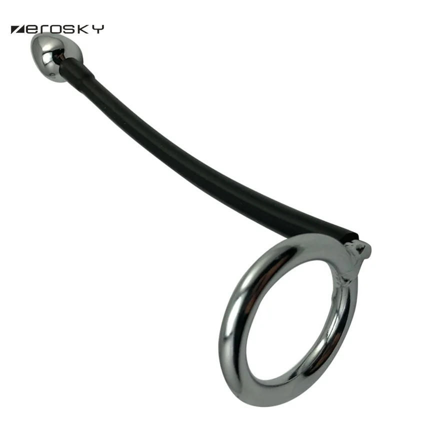 Металлическая Анальная пробка из нержавеющей стали с кольцом для пениса мужчин