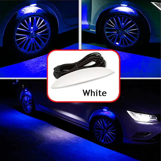 White Blue EALEN 1 комплект, Автомобильный светодиодный фонарь на колеса, атмосферная лампа для peugeot 307 206 Volvo XC60 S60 XC90 V70 Lada Grant Granta Vesta Kalina - Испускаемый цвет: White Blue
