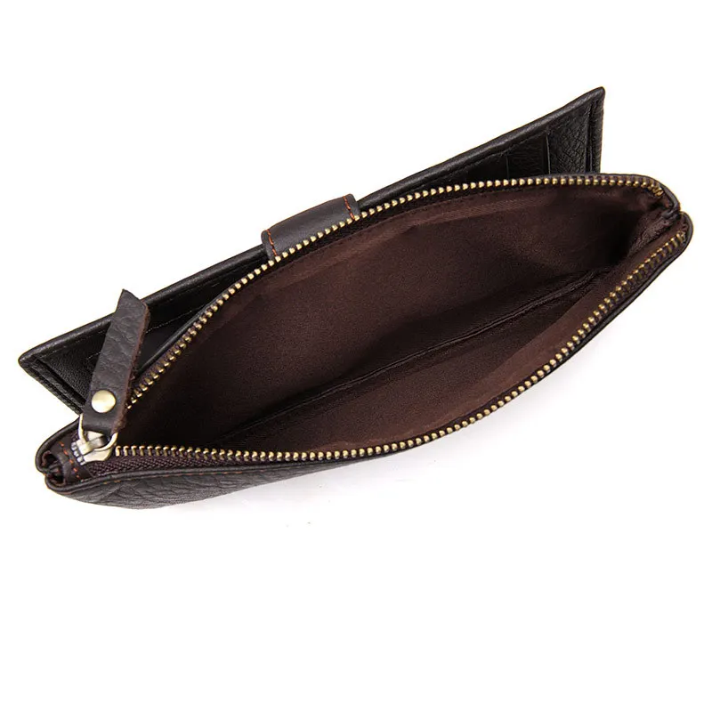 Мужской клатч из натуральной воловьей кожи с пряжкой держатель для карт модный