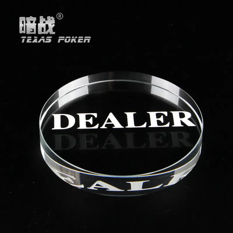 2pcs/lot Crystal Button With One Side Engrave Letter DEALER Pressing Poker Cards Guard Dealer | Спорт и развлечения
