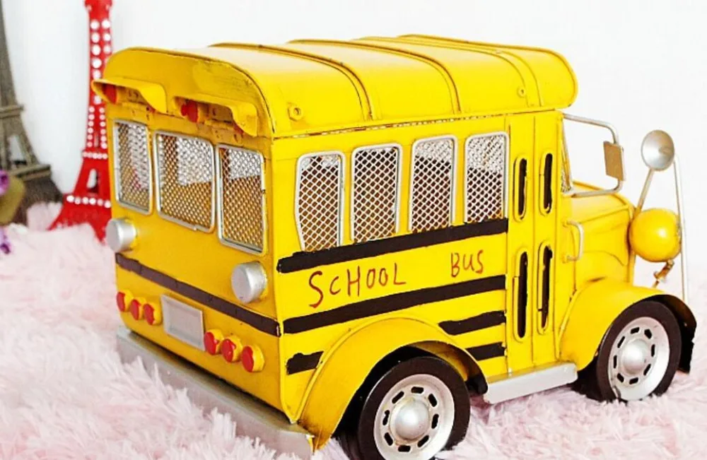 Винтажный Классический антикварный школьный автобус подарок для детей ручная