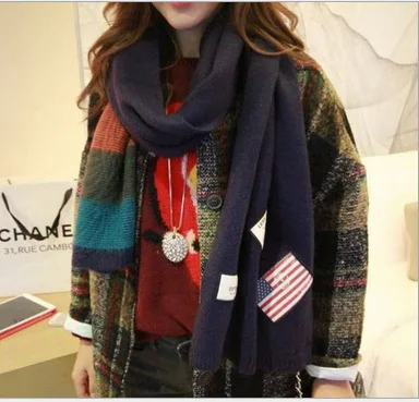 

Fashion Woman's Scarf 200*35cm Wool American Style Hijab Winter Warmer Luxury Cute Women's Pashminas Shawl Wraps Scarves