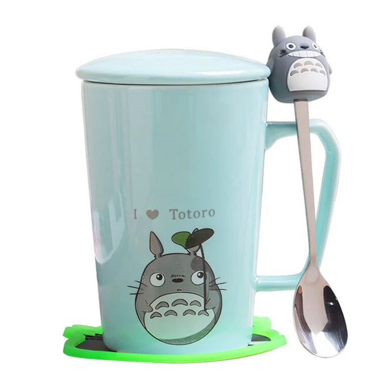 Креативный Tonari No Totoro кофейная кружка с ложкой крышки 350 мл Милая мультяшная