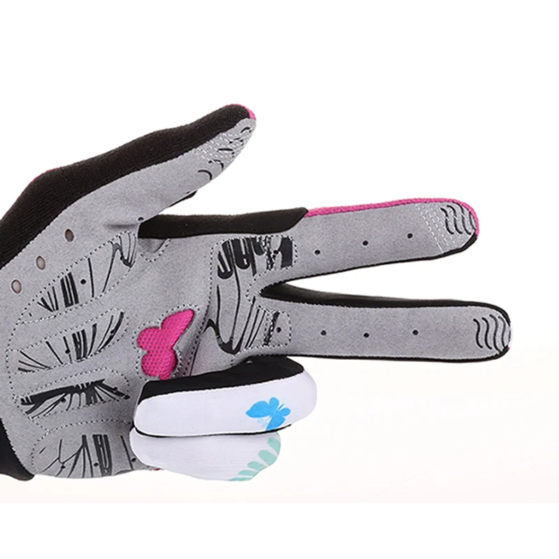 BATFOX cycling gloves full finger woman Bicycle gloves pink summer Anti-slip Breathable MTB bike touch screen gloves women