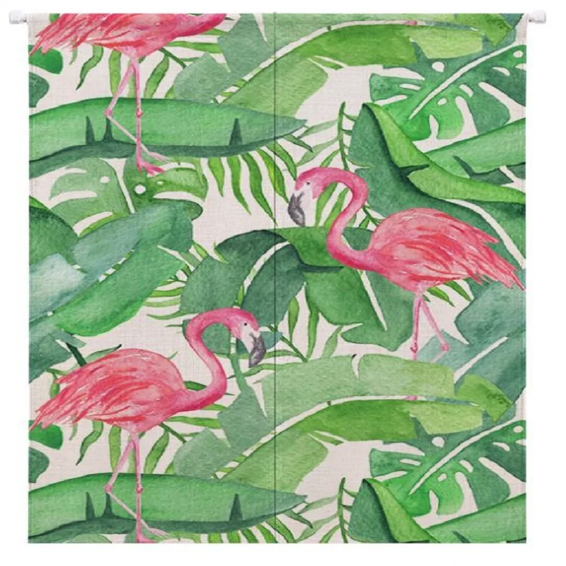 Занавеска s хлопок лен Мультфильм Труба дверная занавеска мода Тропический отдых