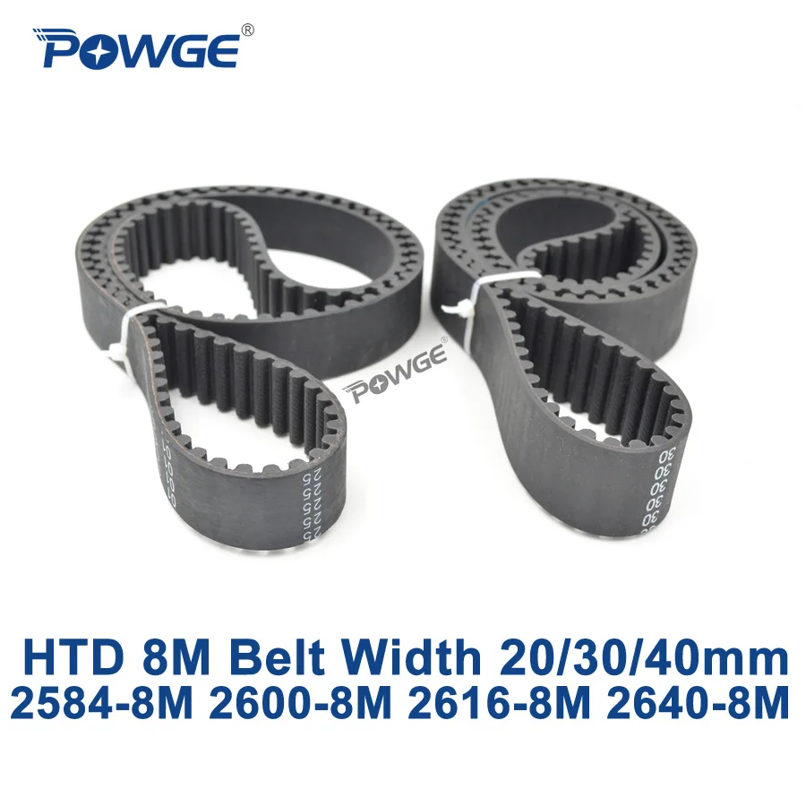 

POWGE HTD 8M synchronous Timing belt C=2584/2600/2616/2640 width 20/30/40mm Teeth 323 325 327 330 HTD8M 2584-8M 2600-8M 2640-8M