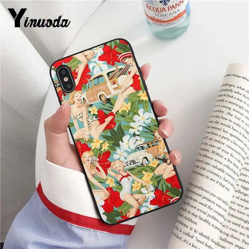 Yinuoda Aloha мягкий чехол для телефона из ТПУ девочек цвет: черный iPhone 8 7 6 6S Plus X XS MAX 5 5S SE