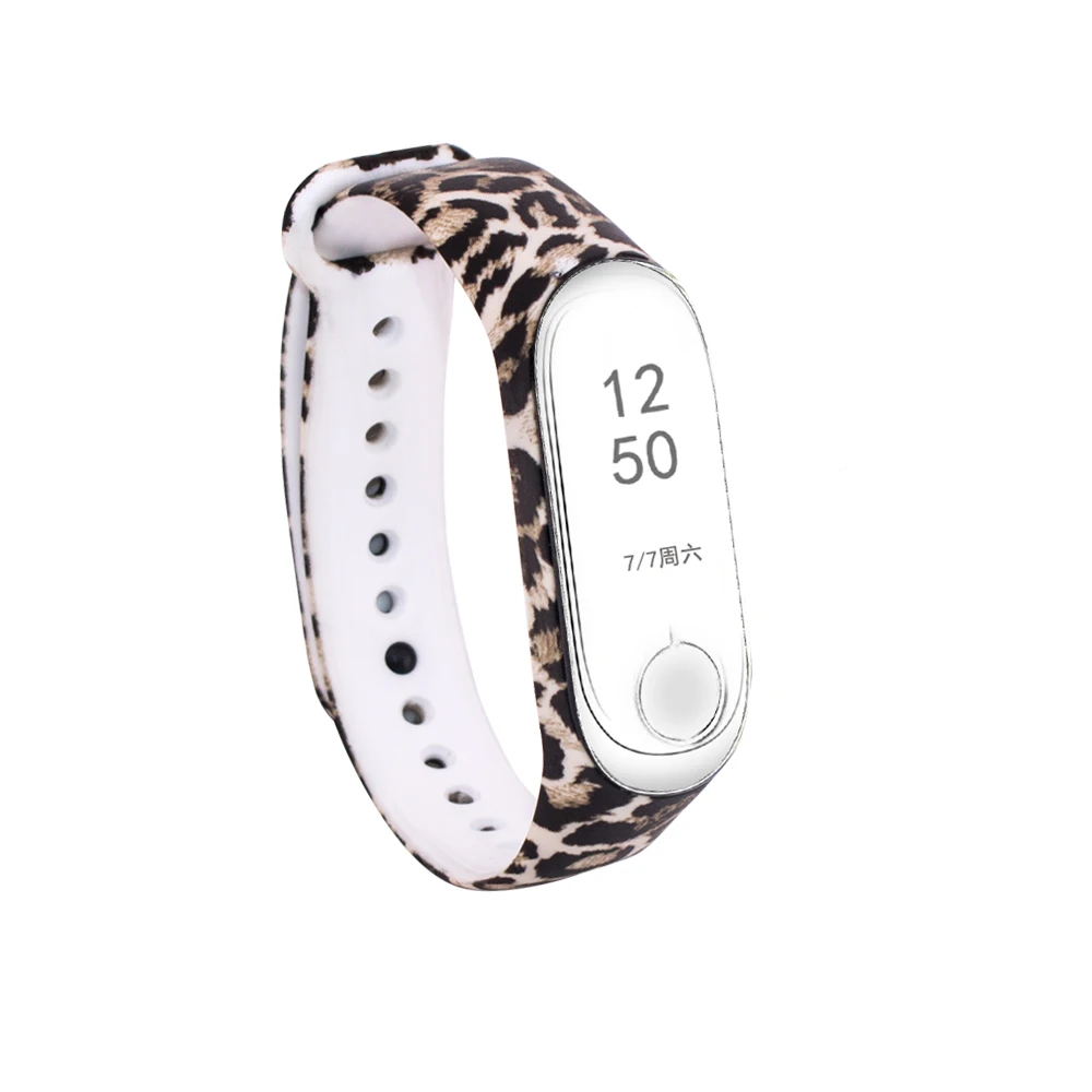 leopard Для xiaomi mi 3 ветви браслет 3 спортивный ремешок часы силиконовый для xiaomi mi Band 3 аксессуары ремешок браслет mi band 3 - Цвет: leopard