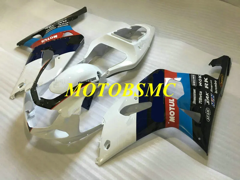 Набор обтекателей для GSXR600 750 K1 01 02 03 GSXR 600 GSXR750 2001 2002 2003 ABS белый красочный
