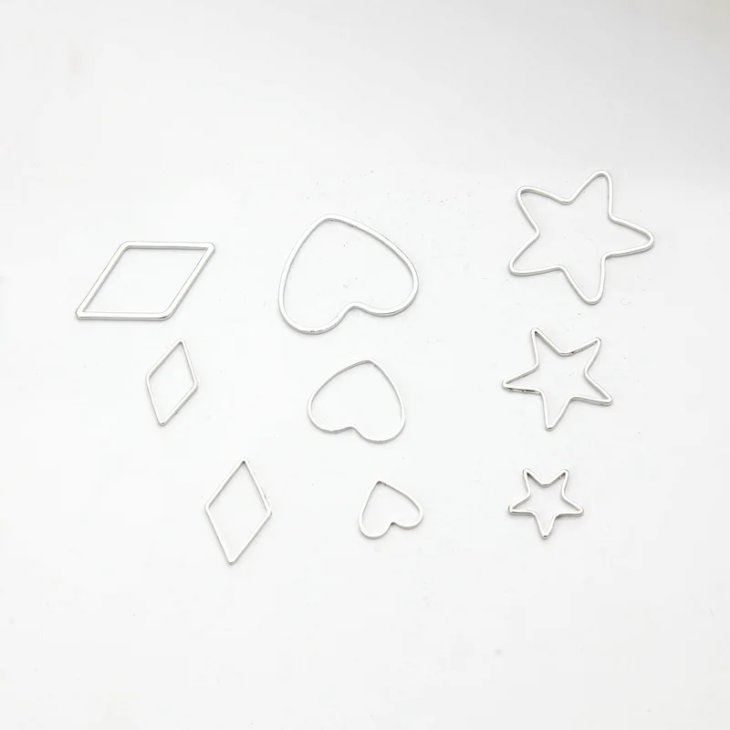 50 шт./лот золотистые аксессуары в форме сердца из чистой меди простые