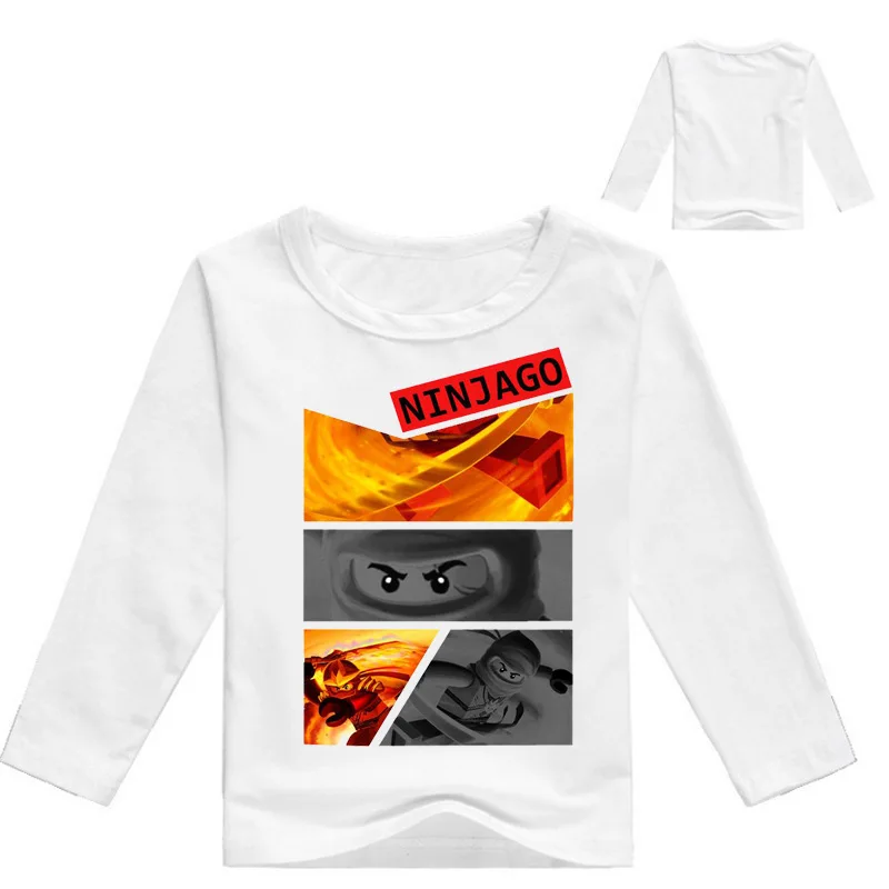 color at picture Boys Clothing Ninja Ninjago Cartoon Kids Long Sleeves T-shirt Movie Print T shirt Tees Boy Girls children Tops Kid Costume - Цвет: color at picture