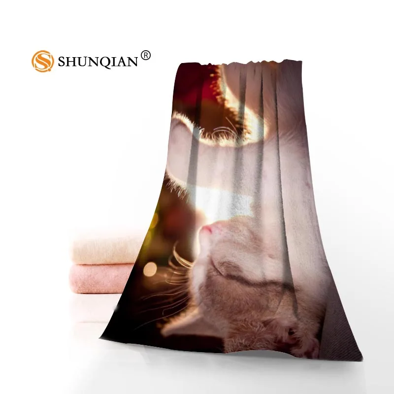 Towels Заказное животное кошка 35x75 см 70x140 см полотенце s для лица банное Полотенце бамбуковое волокно мочалка быстросохнущее спортивное полотенце - Цвет: Towels