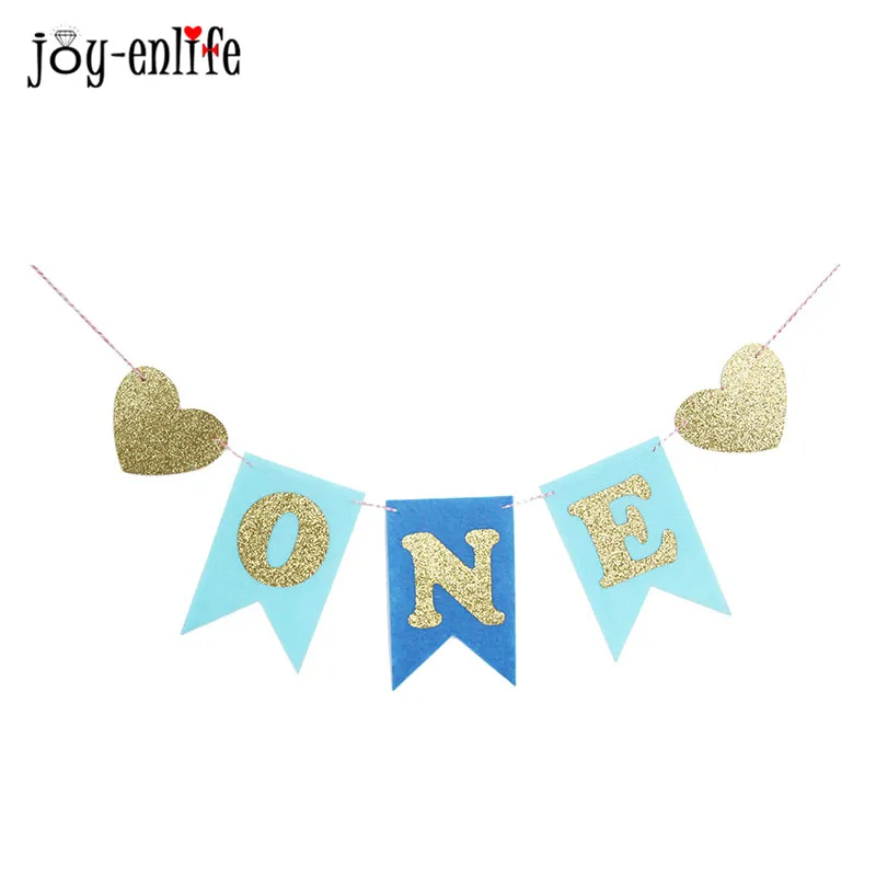 JOY-ENLIFE, 1 набор, декор для детского душа "один", гирлянда, баннер для ребенка, первый день рождения, Синий/Розовый баннер для девочки, мальчика, первый день рождения, вечерние принадлежности