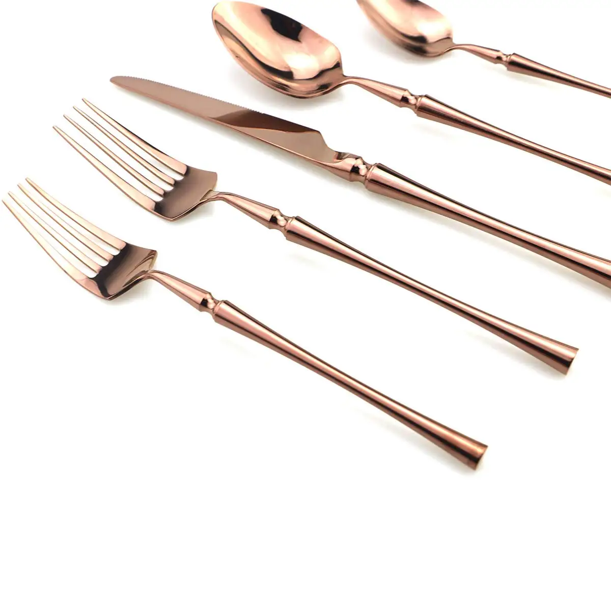 Роскошные медные столовые приборы 30 шт. набор столовых приборов из нержавеющей