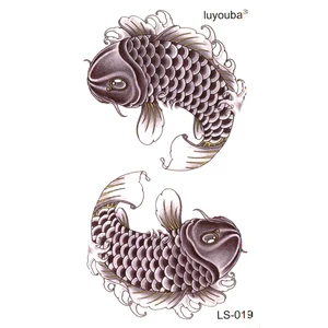 Карповые Пантеры, водонепроницаемые, временные татуировки для мужчин, красивые, с животными, Харадзюку, рукава с имитацией татуировок, для рыбалки, Детские татуировки, золотые тату-наклейки