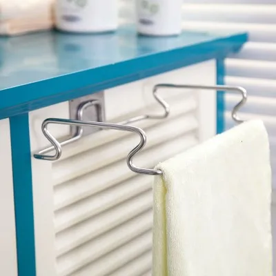 Door Back Garbage Bag Hook Holder Kitchen Hanger Storage Rack Stainless Steel Towel Organizer | Дом и сад