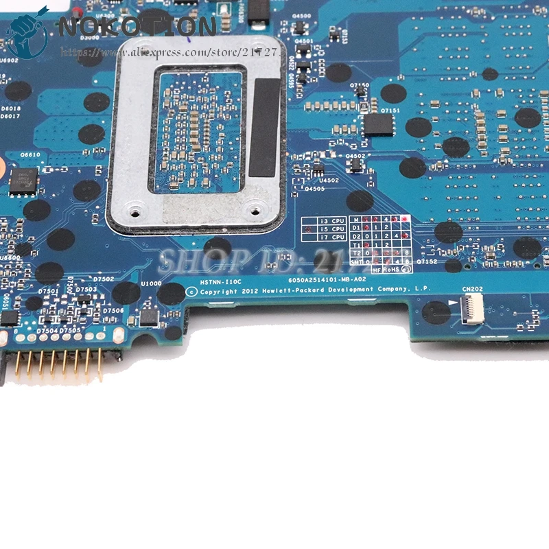 Материнская плата NOKOTION для ноутбука HP EliteBook Folio 9470M i5 3427u cpu 6050A2514101 MB A02 702849